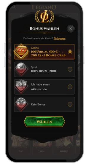 Bonus Legiano wählen
