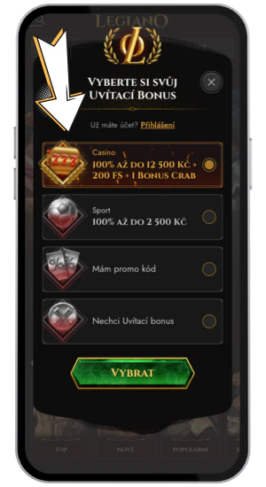 Vybrat bonus Legiano